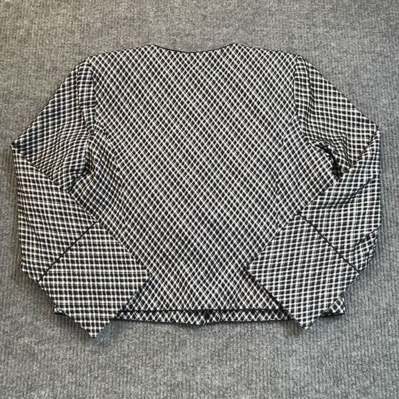 SPANX Womens Size XL Ponte Lady Jacket Stretch Jacquard Black Plaid Blazer NEW - Picture 9 of 12